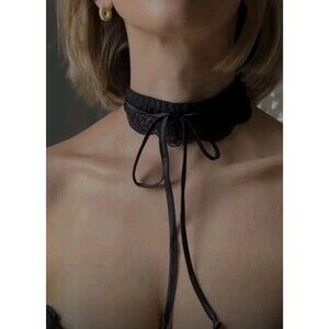 Free people X We are HAH All Choked Up Black Choker Lace Garter Size Small New